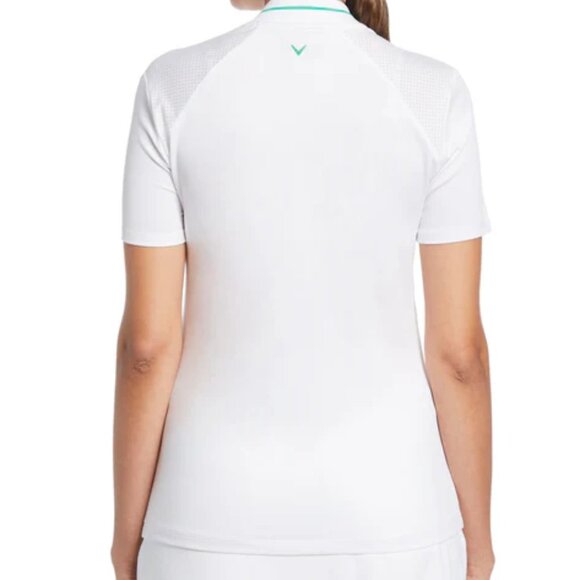 Callaway White Women's Mesh Block Golf Top - Picture 2 of 15